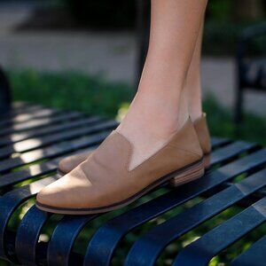 Lucky Brand Cahill Leather Loafer Flats Slip On Mule Sandals Fold Down Back Heel